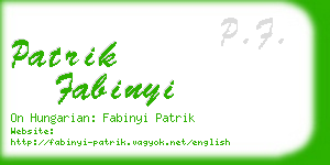 patrik fabinyi business card